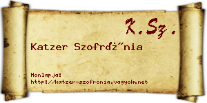 Katzer Szofrónia névjegykártya